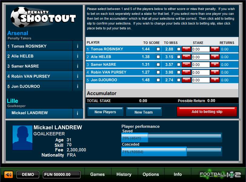 Penalty Shootout by 1x2gaming