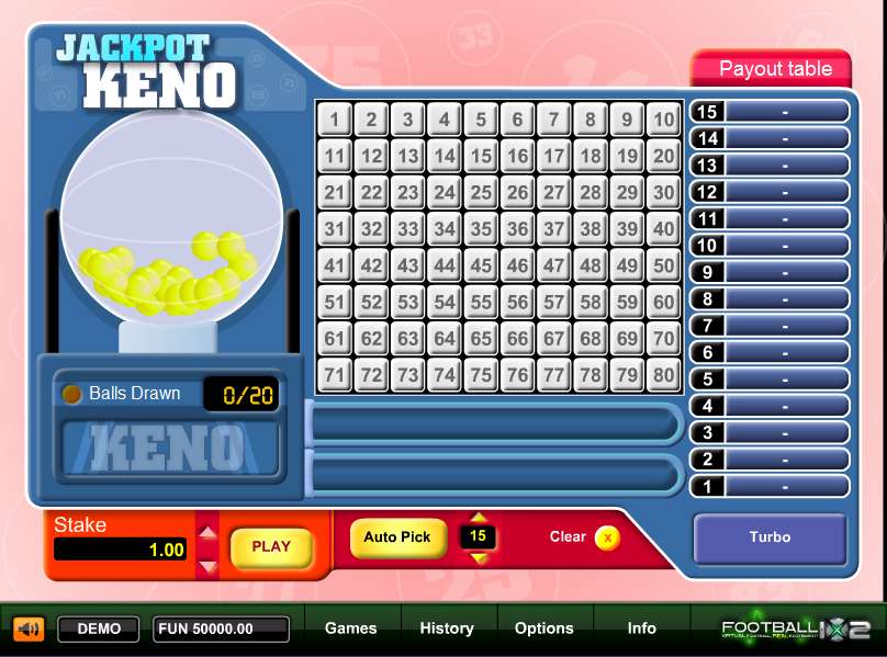 Jackpot Keno by 1x2gaming