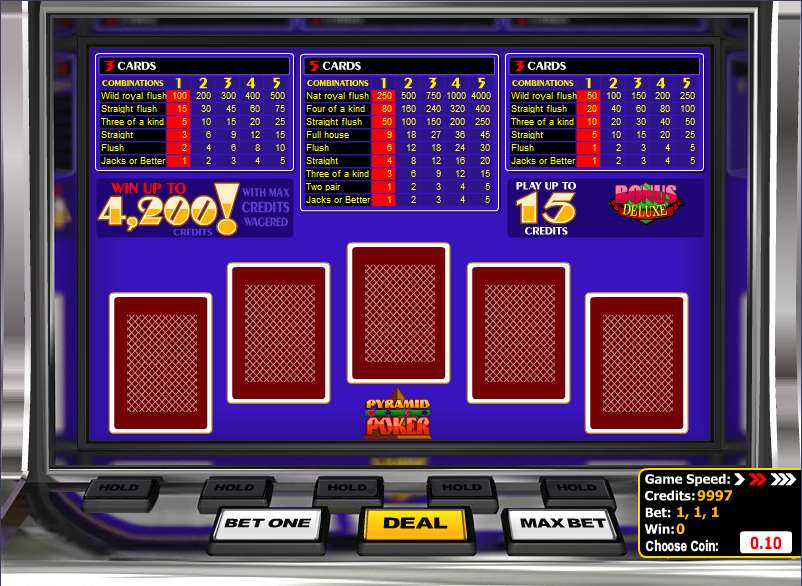 Pyramid Bonus Deluxe Poker by BetSoft