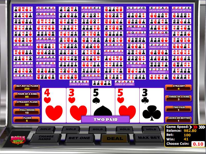 Multihand Bonus Deluxe Poker gameplay screenshot